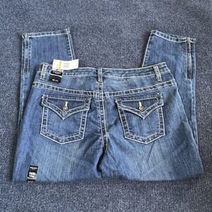 Nine West Jeans Womens 14/31 Blue Date Night Capri Classic Rise Ethereal Denim